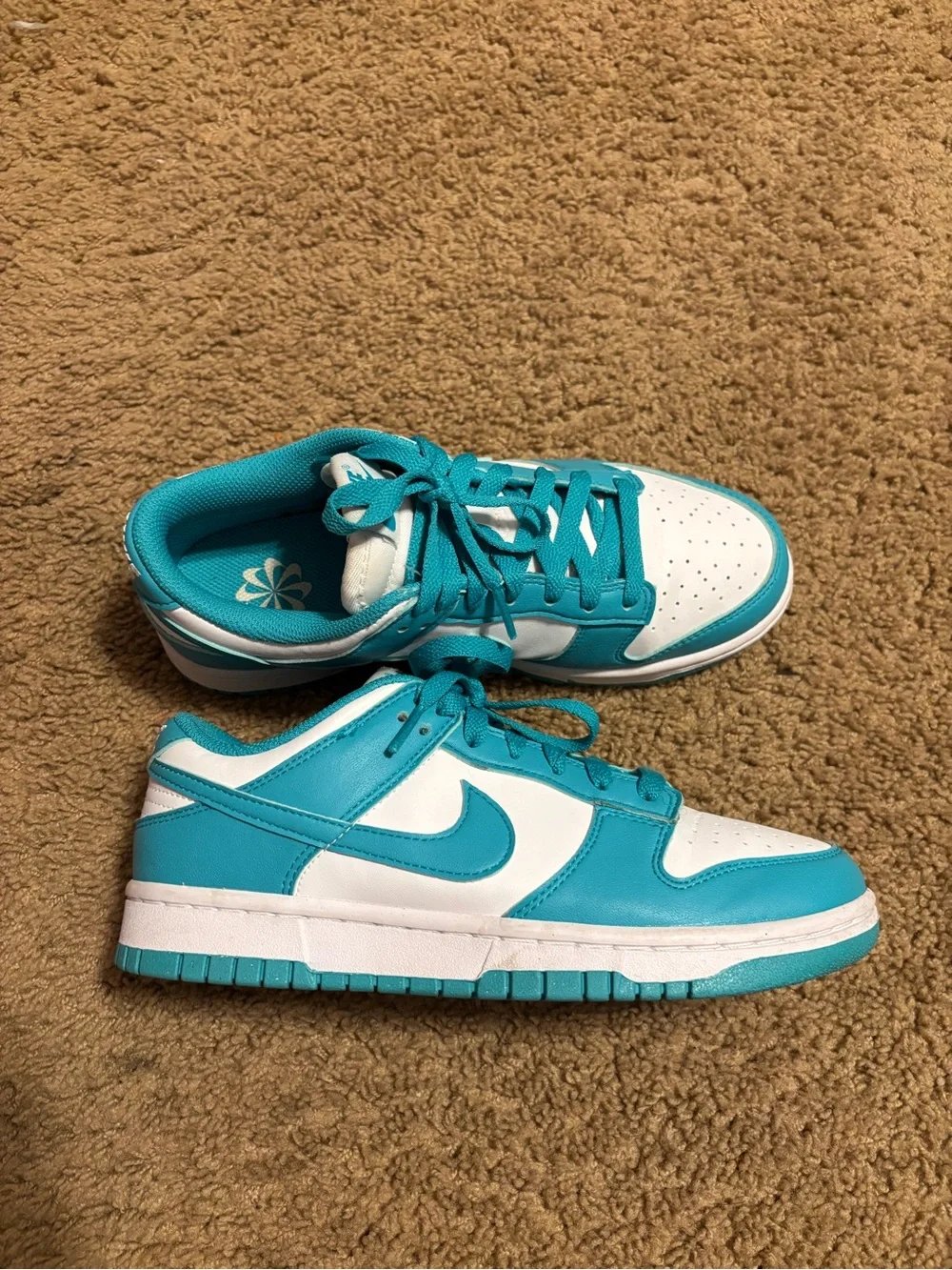 Nike Kids Turquoise & White Low-Top Sneakers